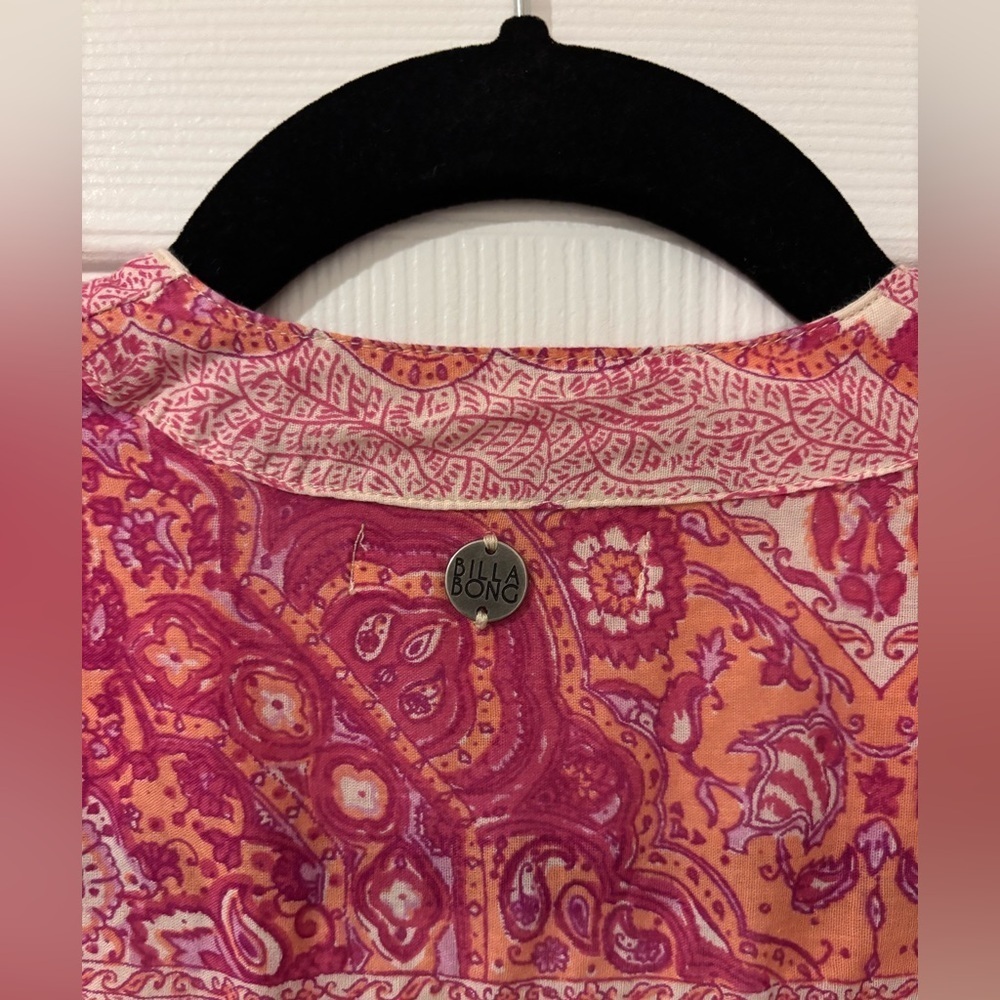 Billabong Pink and Cream Patterned High-Low Dress - Picture 5 of 5